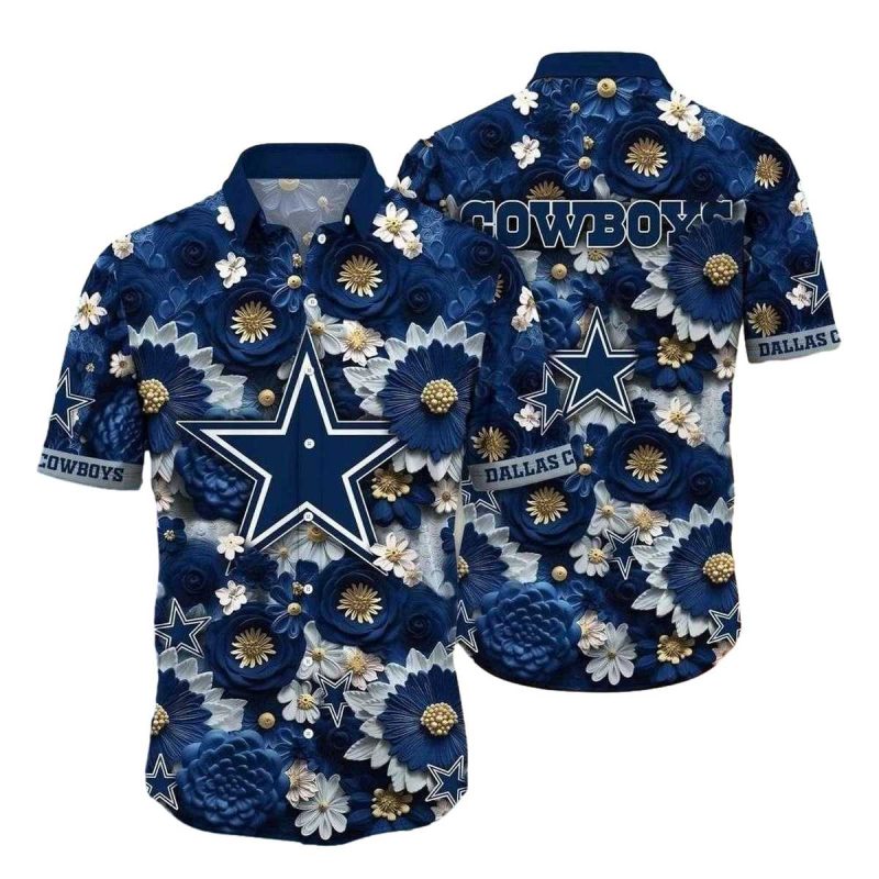 Dallas Cowboys Evening Bloom Elegance Hawaiian Shirt 1