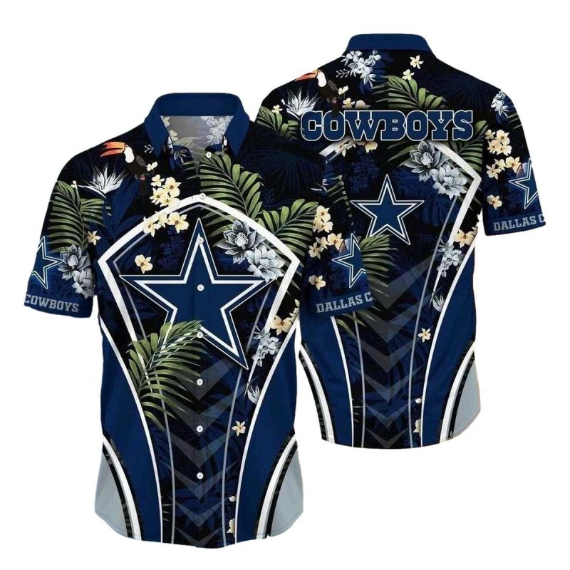 Dallas Cowboys Exotic Flora Tropical Night Blossom Hawaiian Shirt 1