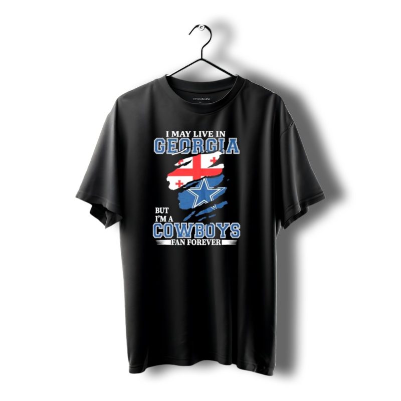 Dallas Cowboys Fan Forever Living In Georgia With Star And Flag Elements T Shirt 1 T Shirt 1 1