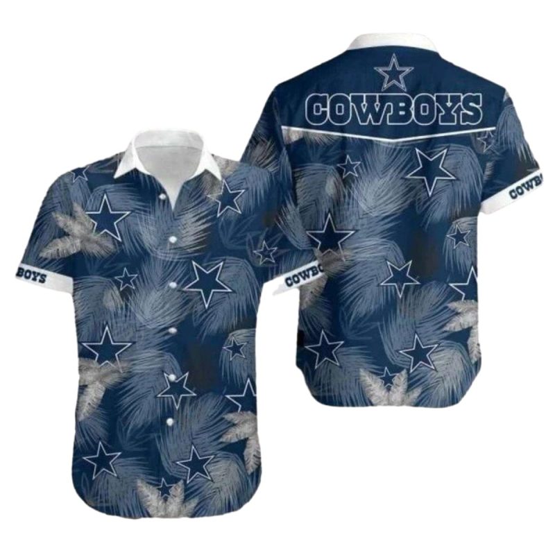 Dallas Cowboys Feather And Star Dark Blue Hawaiian Shirt 1