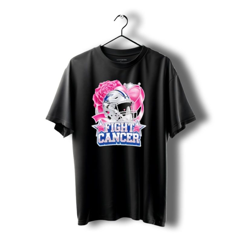 Dallas Cowboys Fight Breast Cancer Awareness Rose Pink Heart Helmet T Shirt 1 T Shirt 1 1