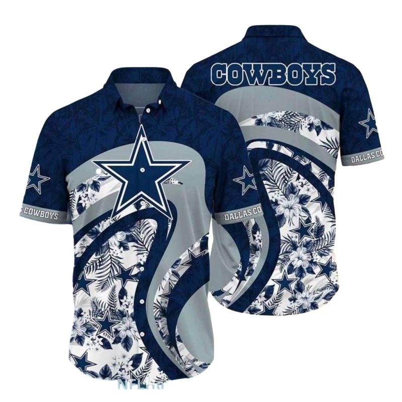 Dallas Cowboys Floral Wave Hawaiian Shirt 1