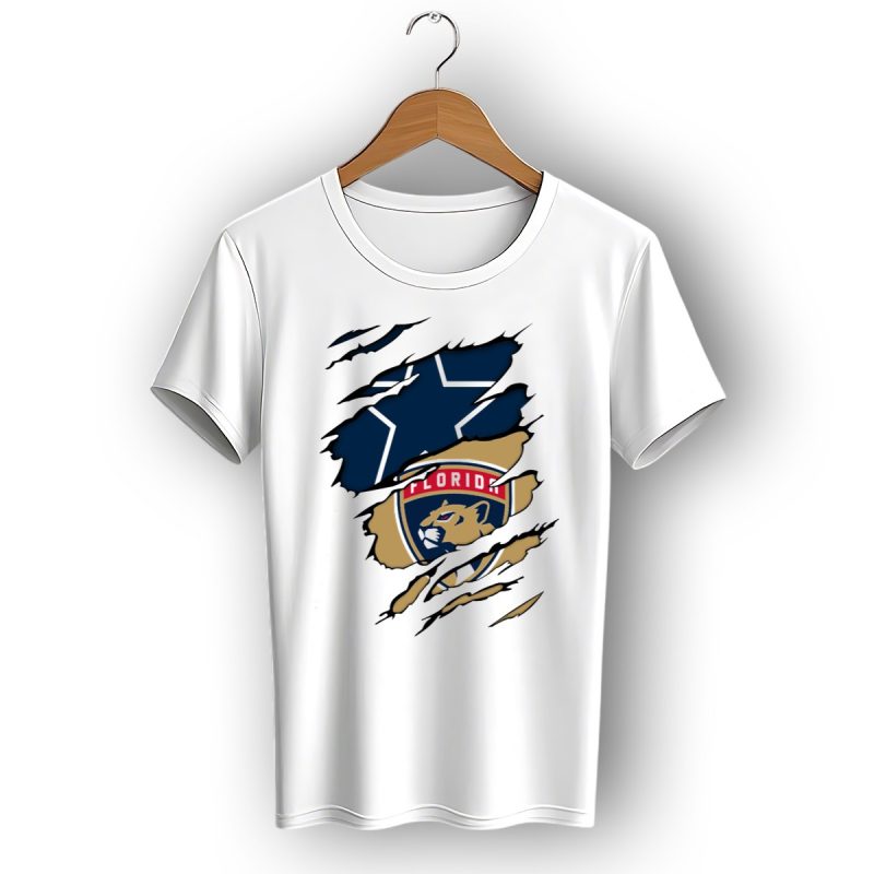 Dallas Cowboys Florida Panthers Emblem Fusion T Shirt 1 T Shirt 1