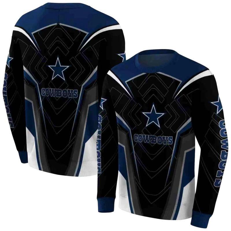 Dallas Cowboys Futuristic Pattern Blue Black Aop Sweatshirt 1