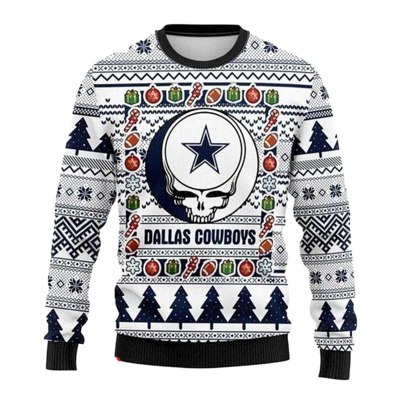 Dallas Cowboys Grateful Dead For Holiday 2025 Xmas Gift For Fans Funny Ugly Sweater 1