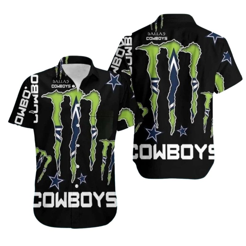 Dallas Cowboys Green Claw Energy Drink Theme Hawaiian Shirt 1
