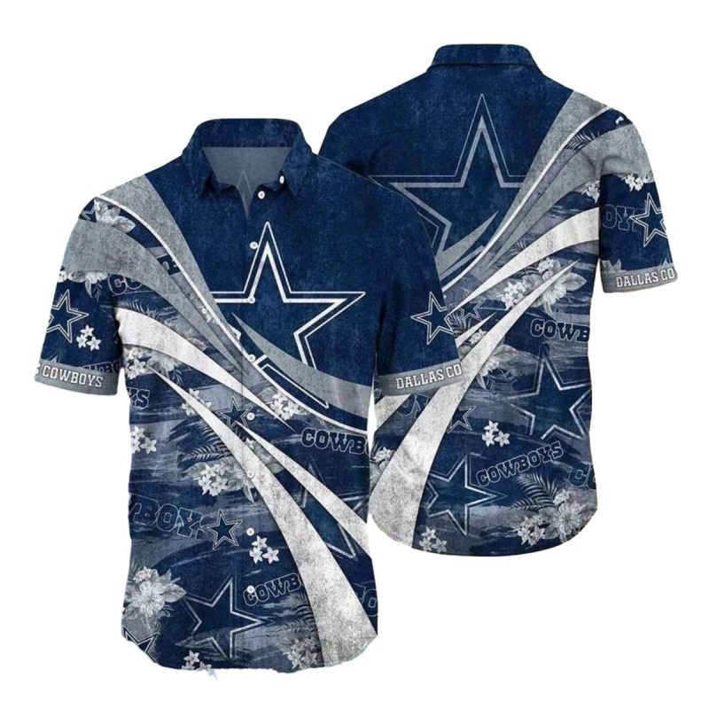 Dallas Cowboys Grunge Wave Style Hawaiian Shirt 1