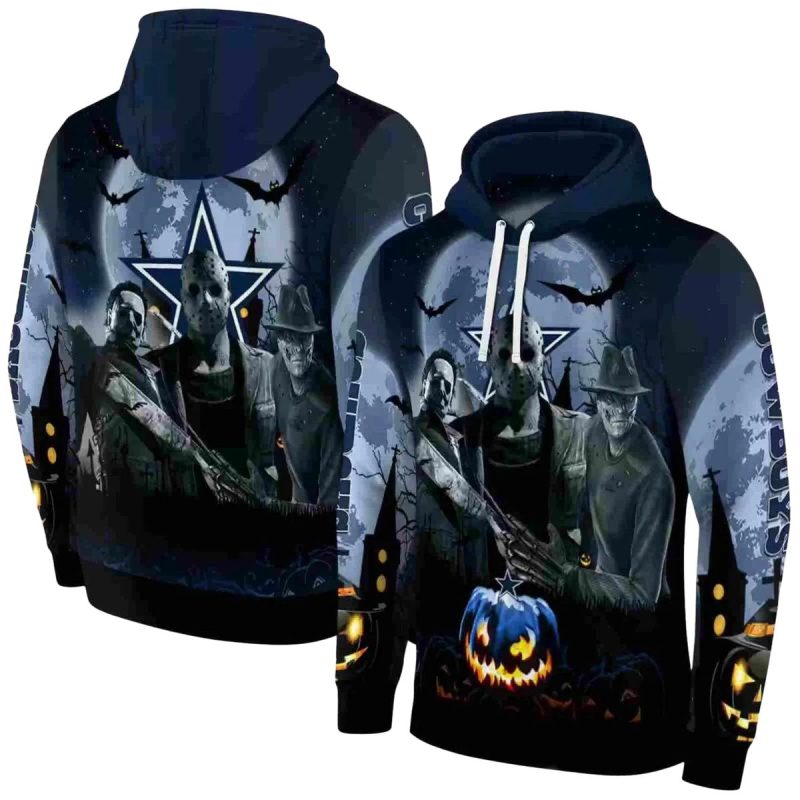 Dallas Cowboys Halloween Vibes Blue Black Aop Hoodie 1
