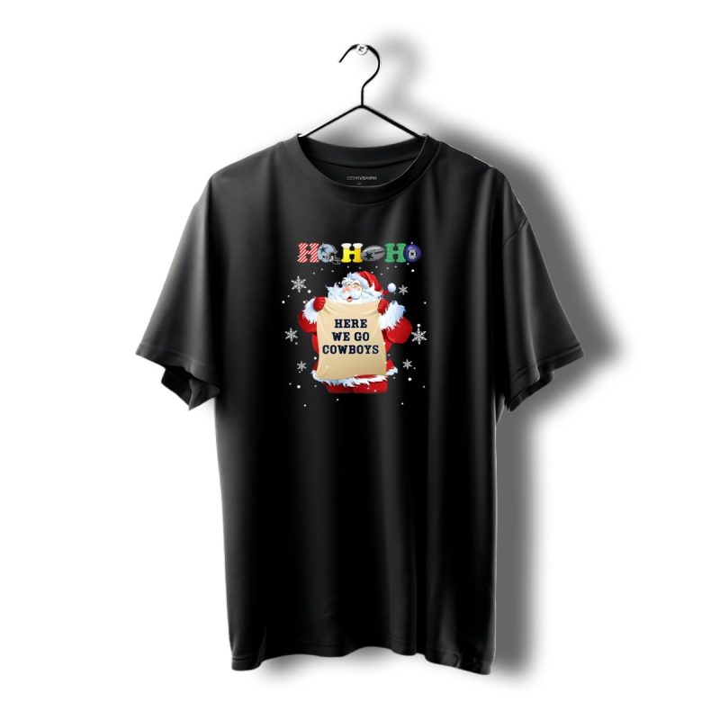Dallas Cowboys Ho Ho Ho Here We Go Cowboys Christmas Santa T Shirt 1 T Shirt 1 1