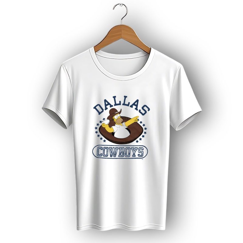 Dallas Cowboys Homer Simpson Football Crossover T Shirt 1 T Shirt 1