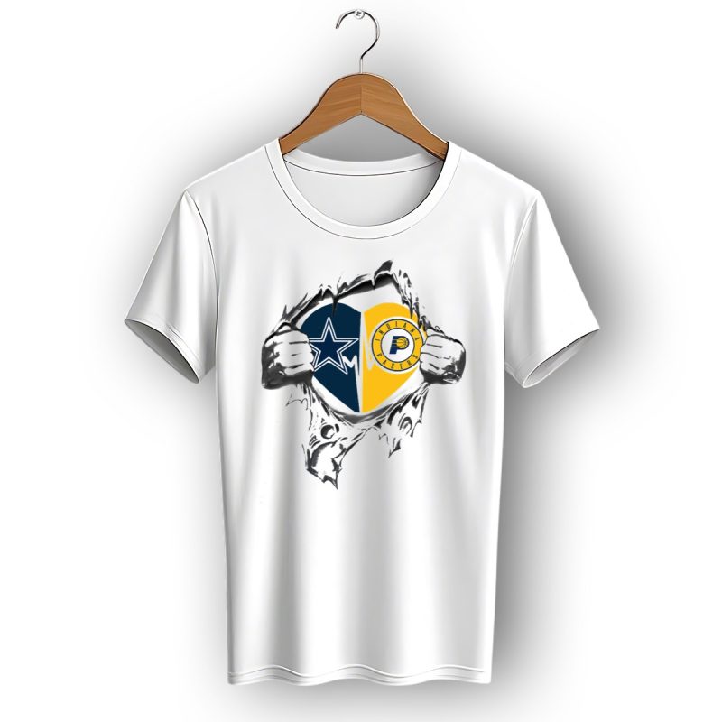 Dallas Cowboys Indiana Pacers Heart Rip T Shirt 1 T Shirt 1