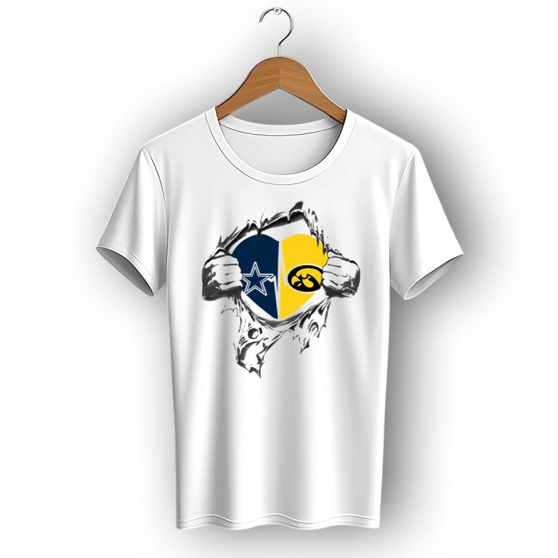 Dallas Cowboys Iowa Hawkeyes Heart T Shirt 1 T Shirt 1