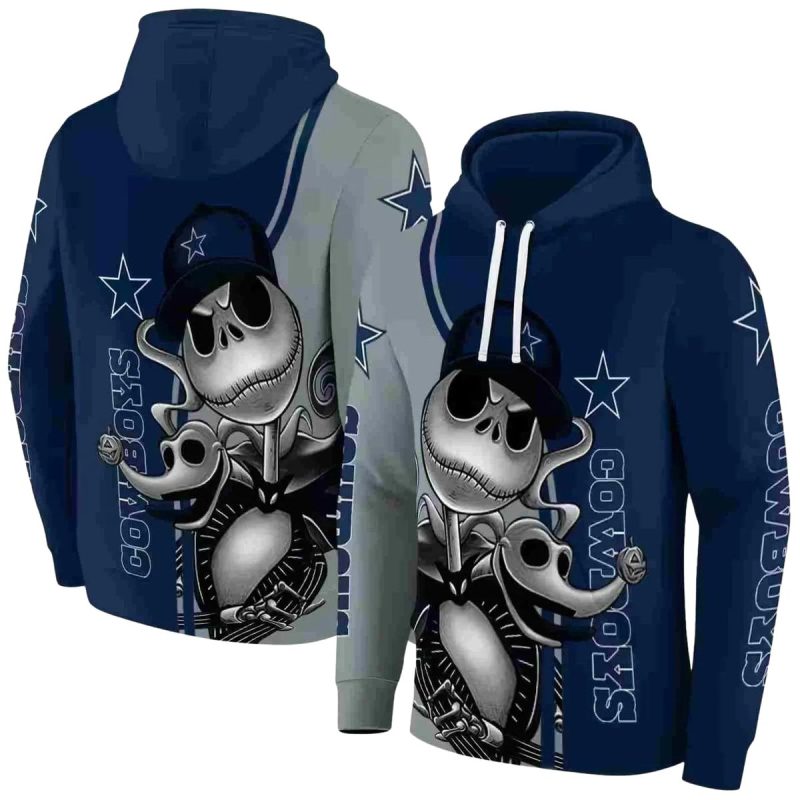Dallas Cowboys Jack Skellington Blue Aop Hoodie 1
