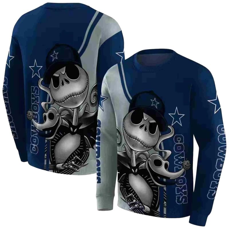 Dallas Cowboys Jack Skellington Blue Aop Sweatshirt 1