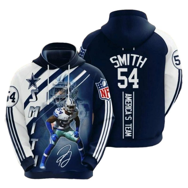 Dallas Cowboys Jaylon Smith 54 Americas Team Aop Hoodie 1