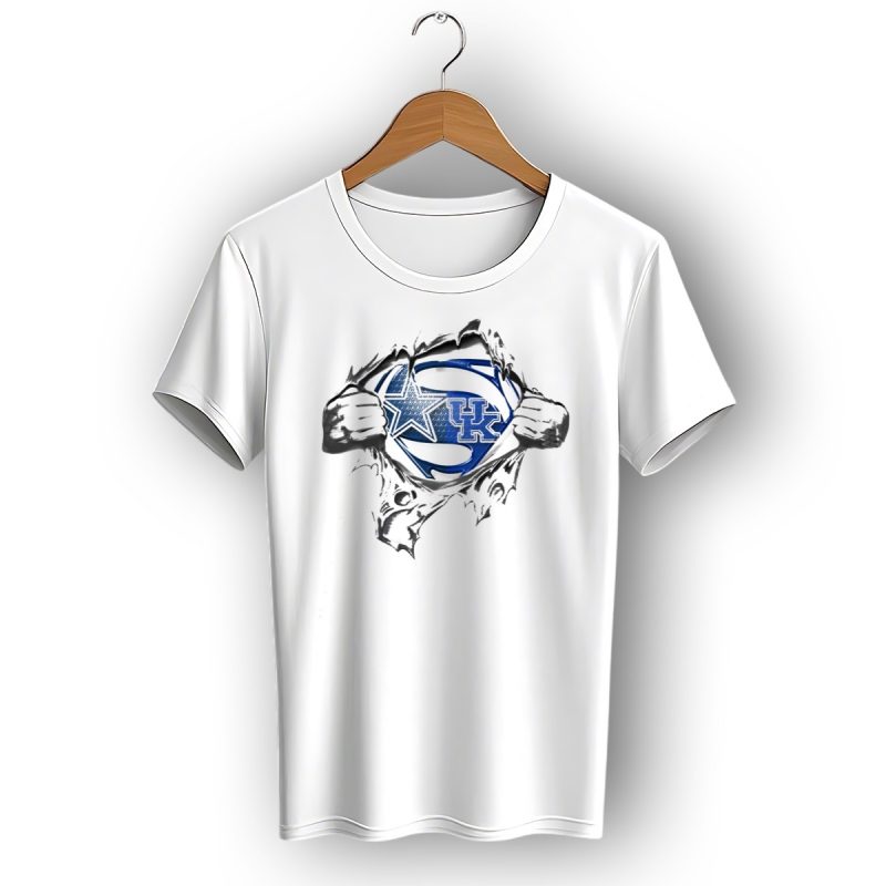 Dallas Cowboys Kentucky Wildcats Superman Logo Fusion T Shirt 1 T Shirt 1