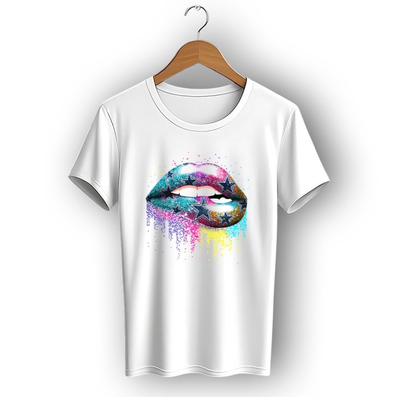 Dallas Cowboys Lips Glitter Stars T Shirt 1 T Shirt 1