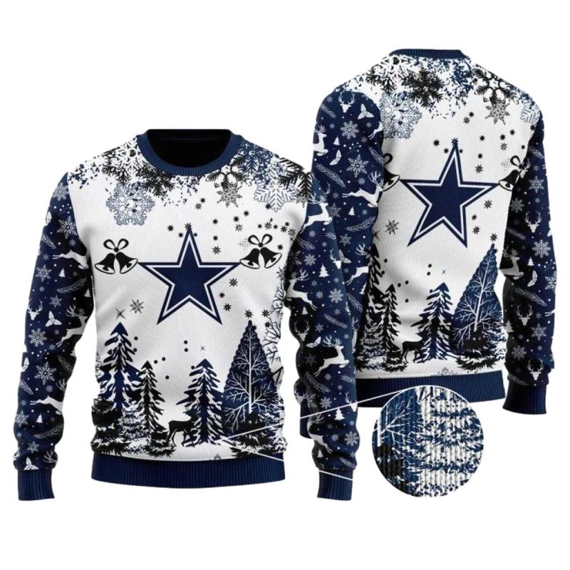 Dallas Cowboys Logo And Christmas Tree Ugly Sweater 1