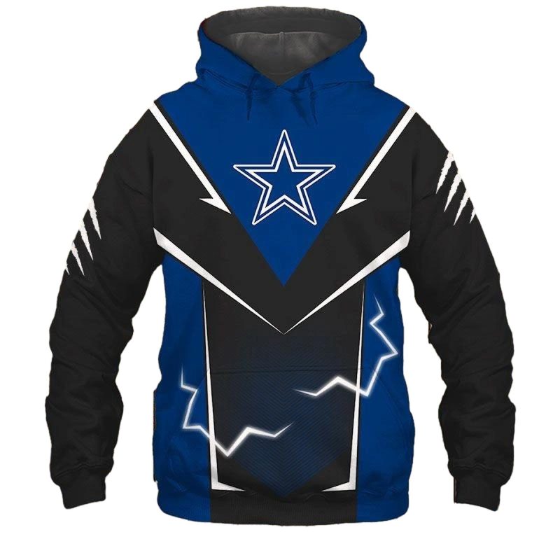 Dallas Cowboys Logo And Lightning Graphic Gift For Men Aop Hoodie 1