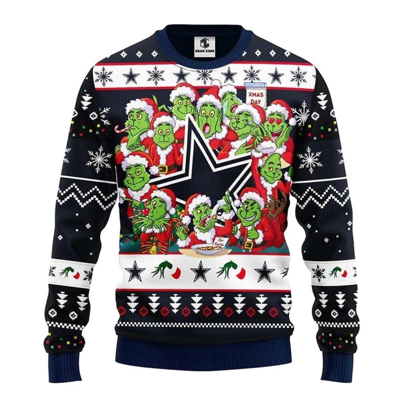Dallas Cowboys Logo And The Gricnh Ugly Sweater 1