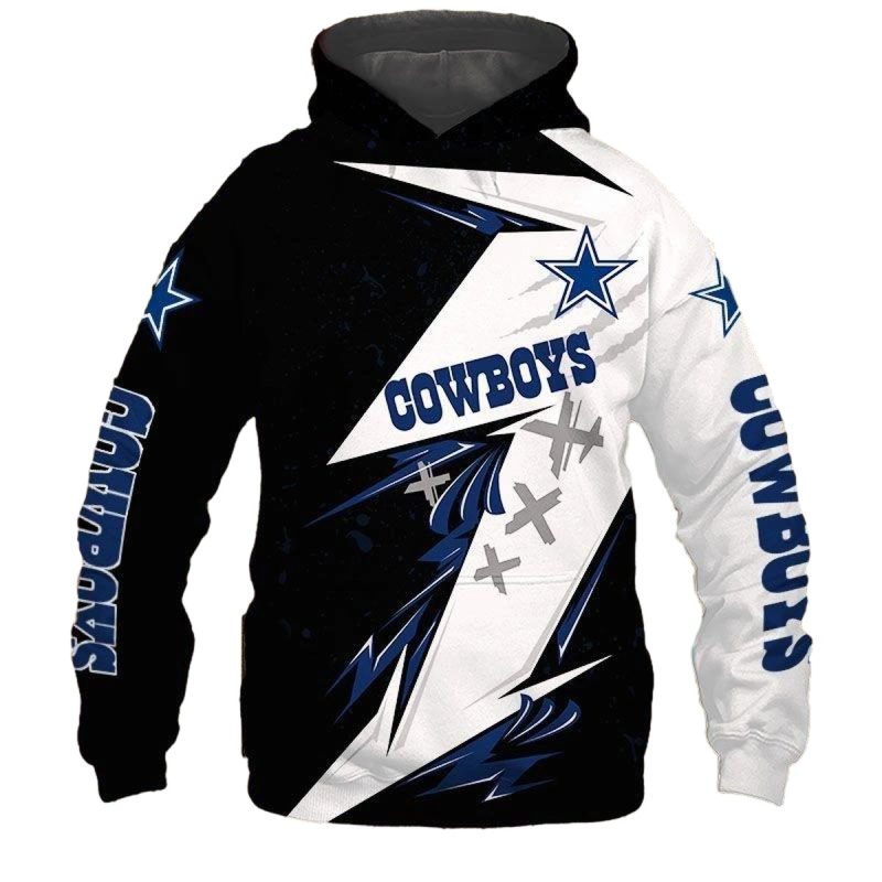 Dallas Cowboys Logo And Thunder Graphic Gift For Men Aop Hoodie 1