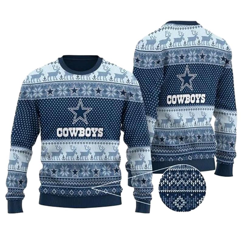 Dallas Cowboys Logo Deer Pattern Gift For Fan Ugly Sweater 1