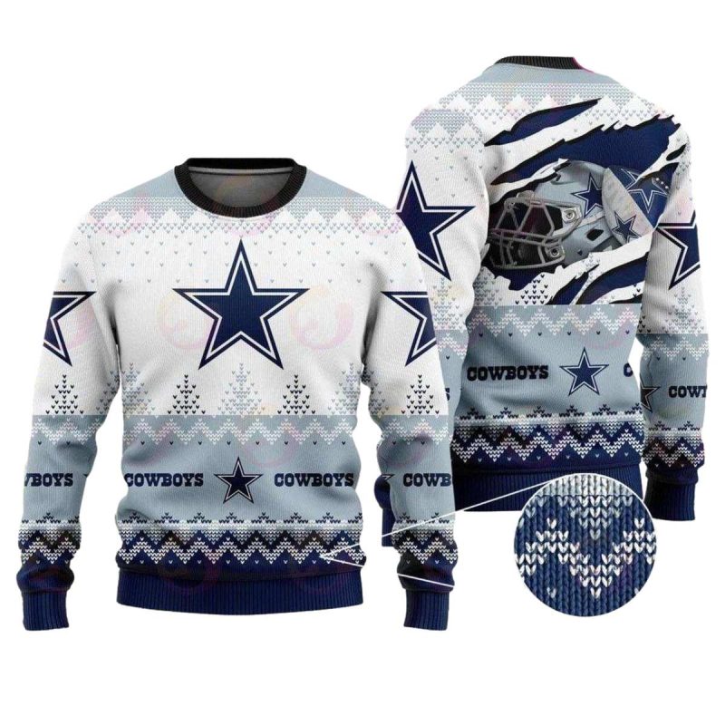 Dallas Cowboys Logo Dream In Heart Ugly Sweater 1