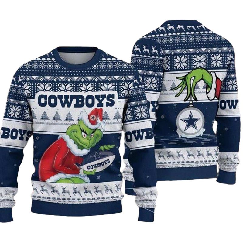 Dallas Cowboys Logo Grinch Stolen Ugly Sweater 1