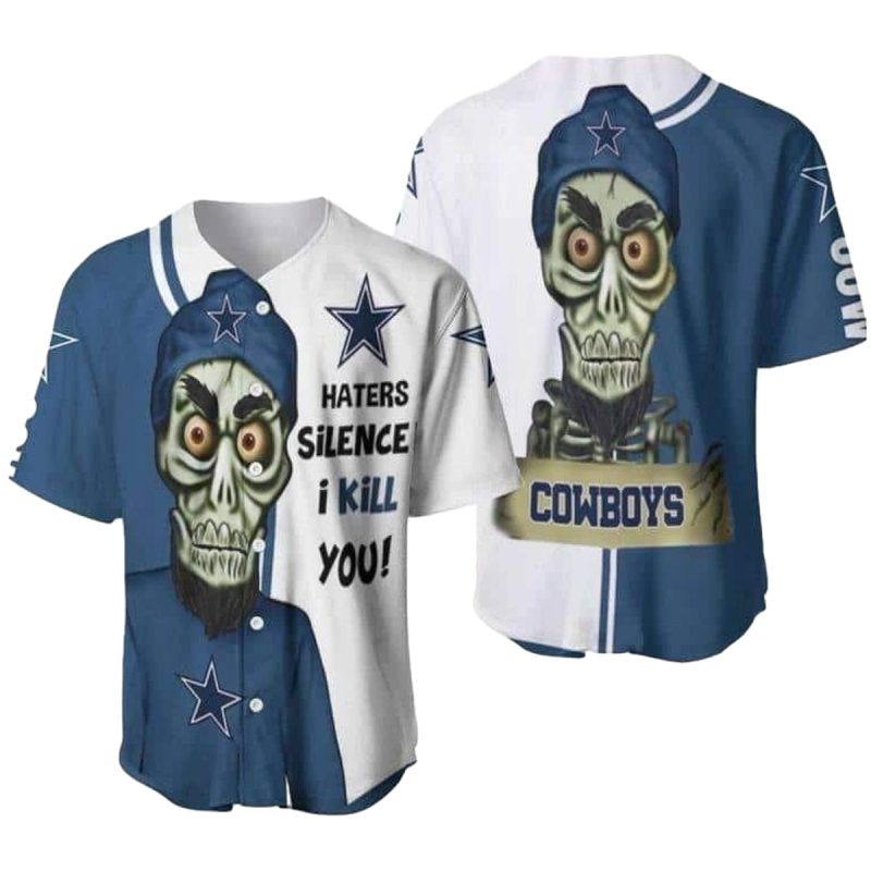 Dallas Cowboys Logo Haters Silence I Kill You Baseball Jersey 1