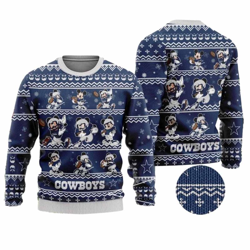Dallas Cowboys Logo Mickey Player Team Ugly Sweater 1