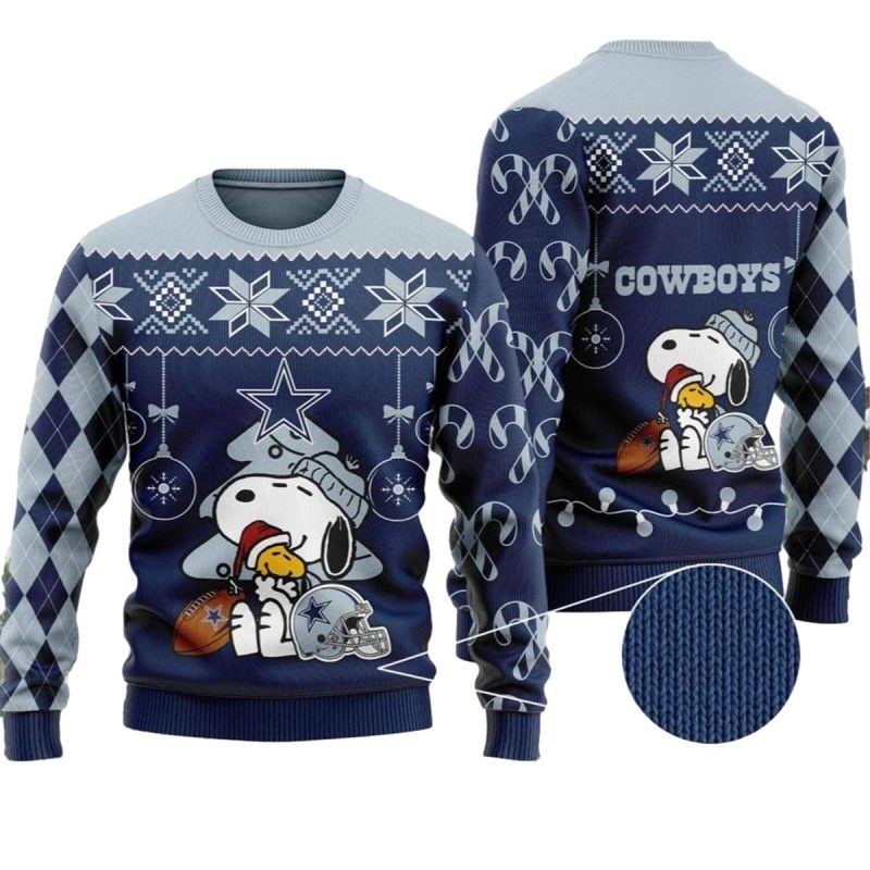 Dallas Cowboys Logo Peanuts Snoopy Ugly Sweater 1