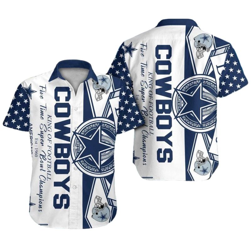 Dallas Cowboys Logo Retro White Hawaiian Shirt 1