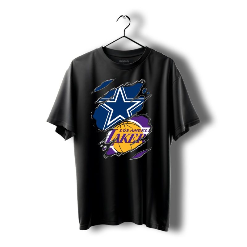 Dallas Cowboys Los Angeles Lakers Fan Crossover T Shirt 1 T Shirt 1 1