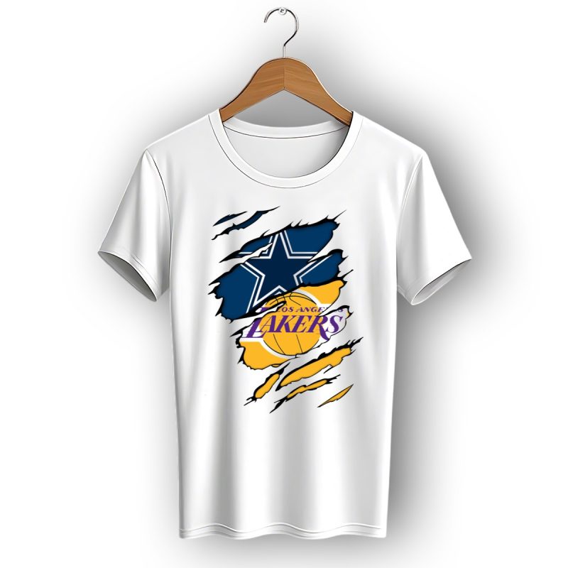 Dallas Cowboys Los Angeles Lakers Logo Mashup T Shirt 1 T Shirt 1