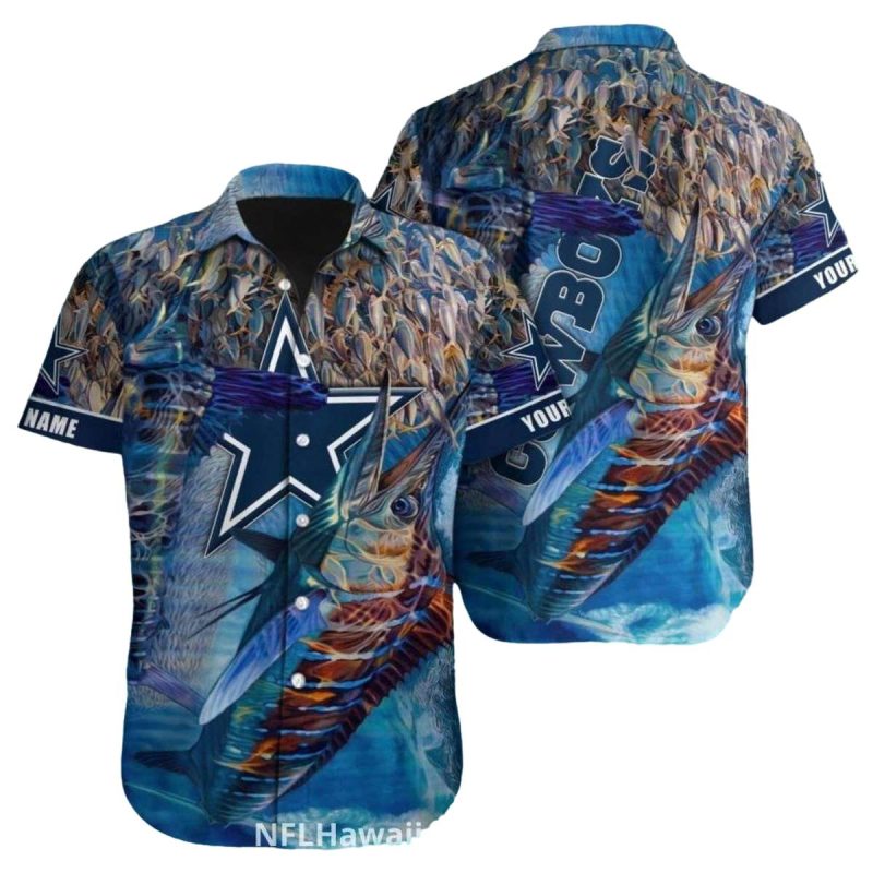 Dallas Cowboys Marlin Fishing Ocean Hawaiian Shirt 1