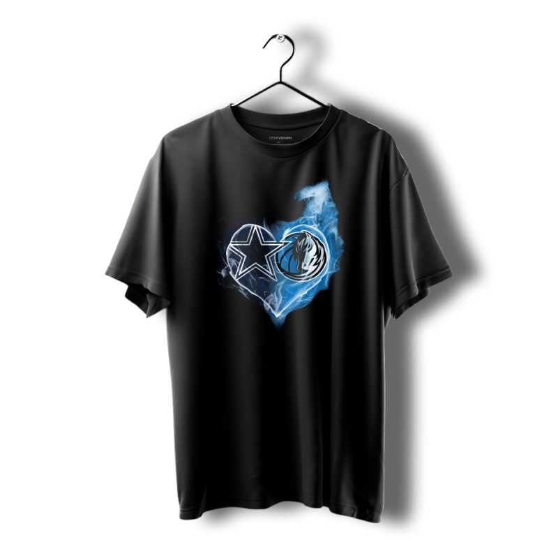Dallas Cowboys Maverick Heart Sports Logo Collaboration T Shirt 1 T Shirt 1 1