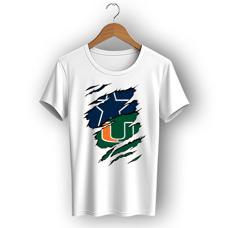 Dallas Cowboys Miami Hurricanes Logo Mashup T Shirt 1 T Shirt 1