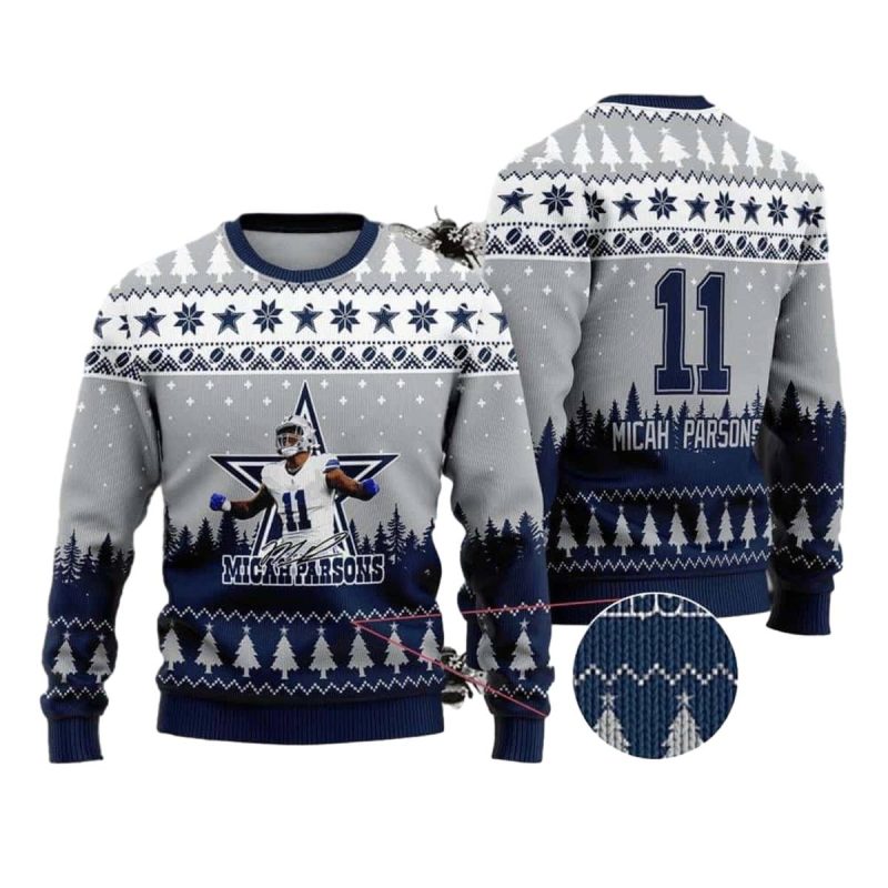 Dallas Cowboys Micah Parsons No 11 Ugly Sweater 1