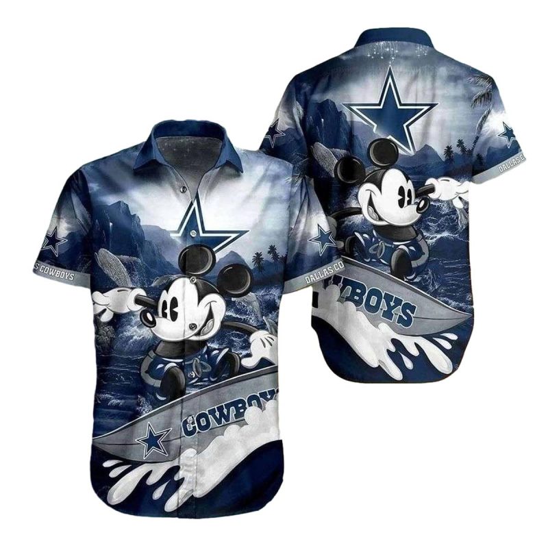 Dallas Cowboys Mickey Surfing Summer 2025 Hawaiian Shirt 1