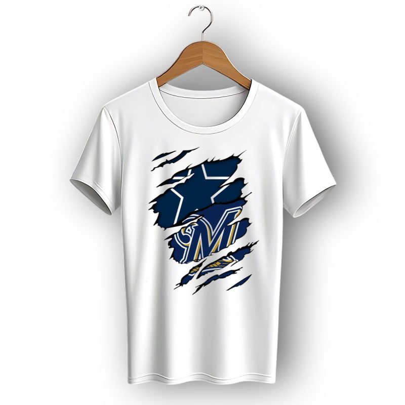 Dallas Cowboys Milwaukee Brewers Rip T Shirt 1 T Shirt 1