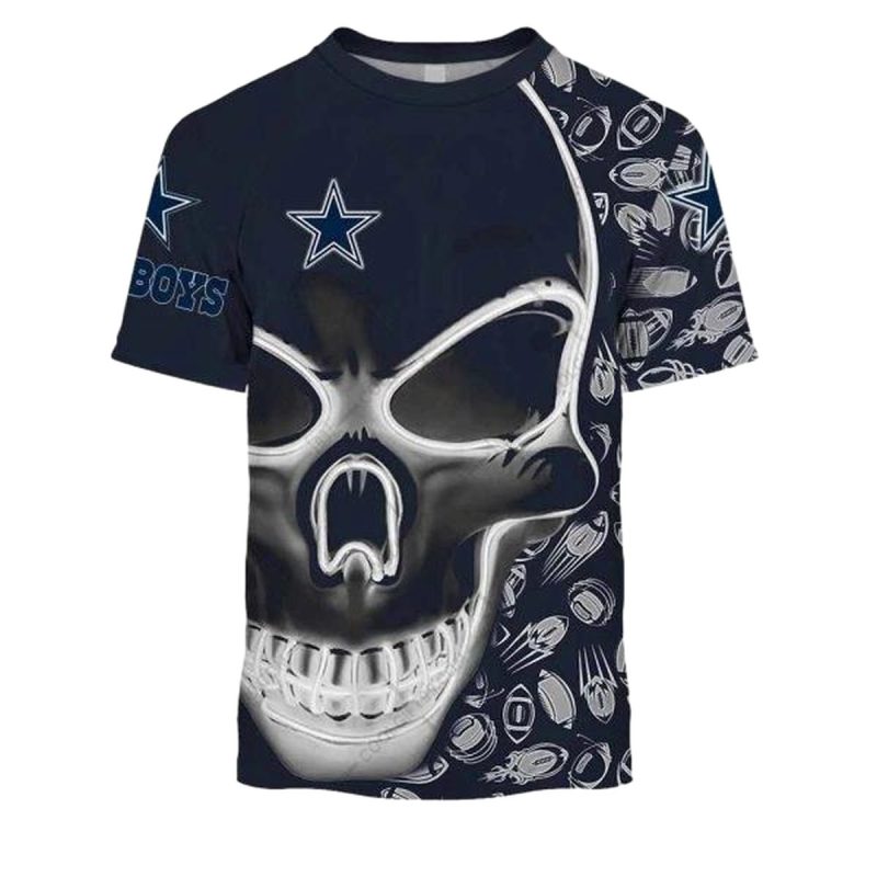 Dallas Cowboys Neon Skull Aop T Shirt 1