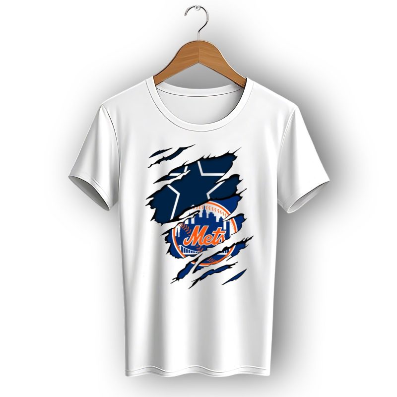Dallas Cowboys New York Mets Crossover T Shirt 1 T Shirt 1