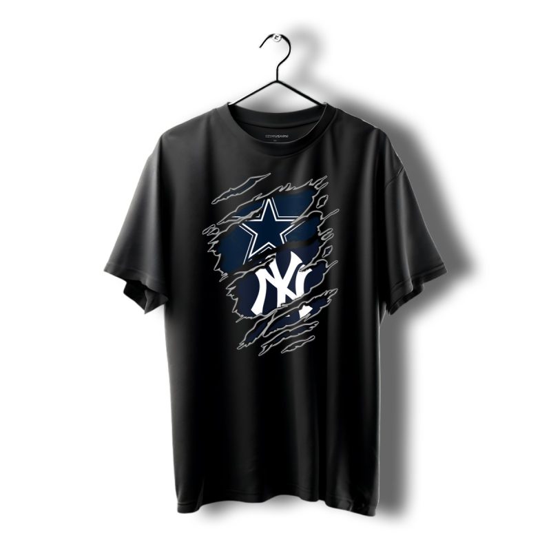 Dallas Cowboys New York Yankees Logos Fusion T Shirt 1 T Shirt 1 1