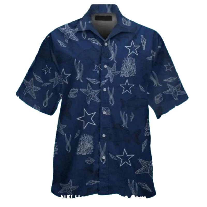 Dallas Cowboys Ocean Coral And Starfish Hawaiian Shirt 1