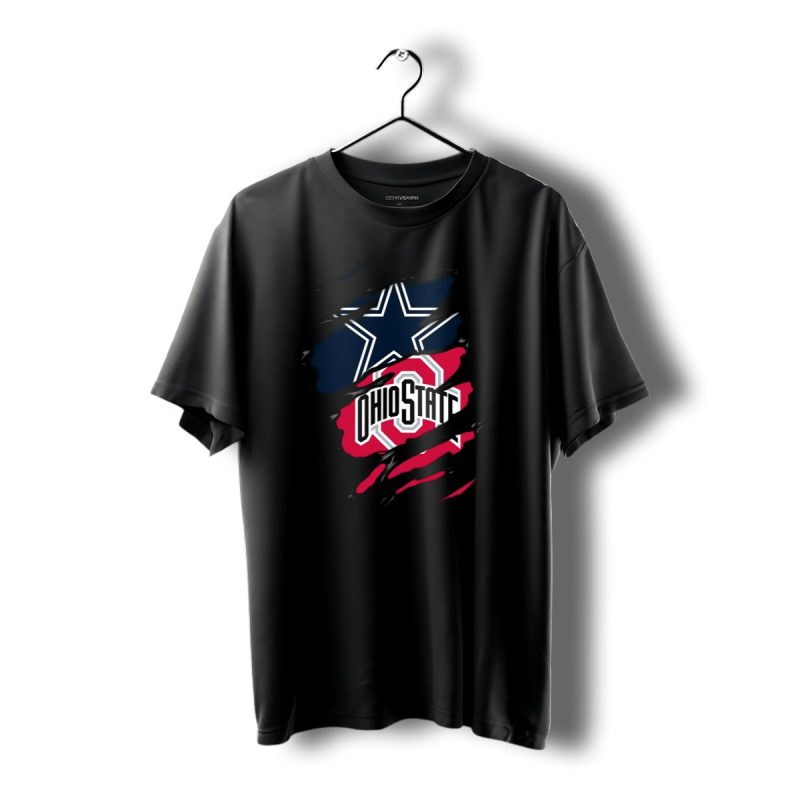 Dallas Cowboys Ohio State Buckeyes Fan Logo Mashup T Shirt 1 T Shirt 1 1