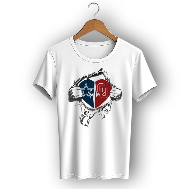 Dallas Cowboys Oklahoma Sooners Heart T Shirt 1 T Shirt 1