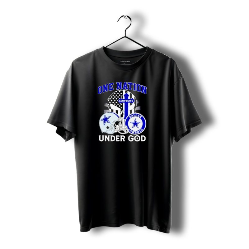 Dallas Cowboys One Nation Under God American Flag Football Helmet Star T Shirt 1 T Shirt 1 1