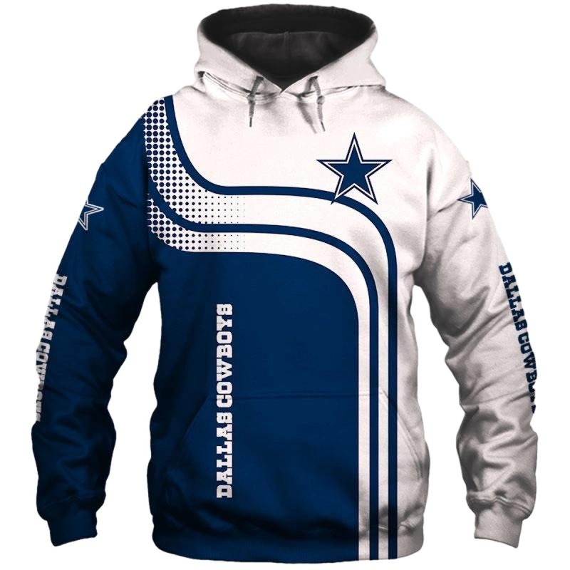 Dallas Cowboys One Way White And Blue Aop Hoodie 1