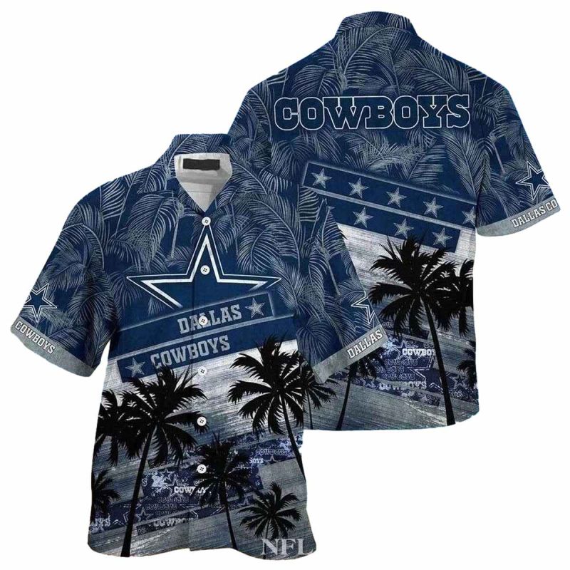 Dallas Cowboys Palm Shadows Twilight Beach Vibes Hawaiian Shirt 1