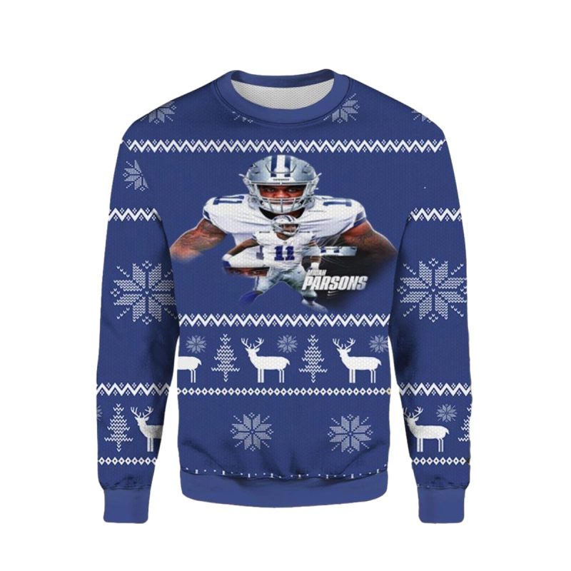 Dallas Cowboys Parsons Ugly Christmas Sweater 1